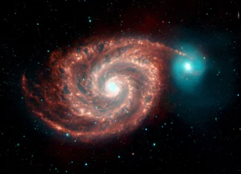 Spitzer Space Telescope infrared image of Whirlpool Galaxy